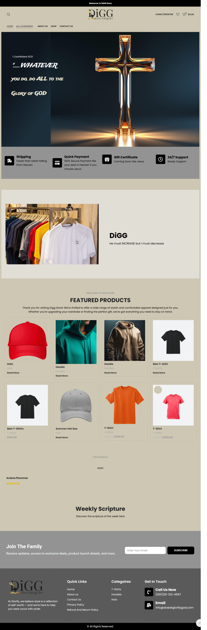 Digg Store Website