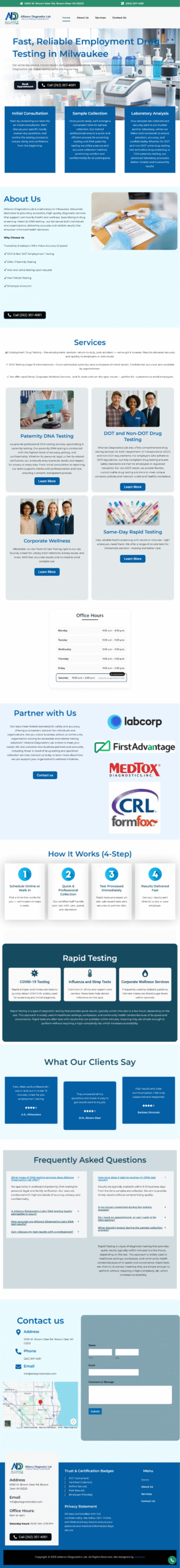Diagnostic Lab Website